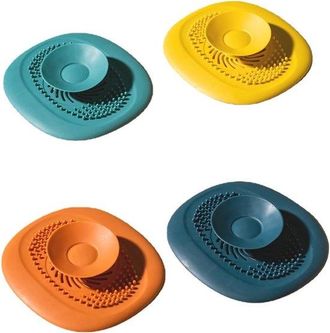 No Brand 4 Tapones De Desag&uuml;e De Lujo Para Ducha: Filtro Universal Para Cabello, Recolector De Pelo, Tap&oacute;n De Desag&uuml;e, Rejilla De Desag&uuml;e, Apto Para Lavabos, F