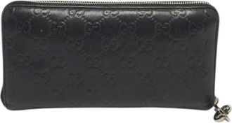 Gucci Pre-owned Wallets, female, Black, Size: ONE SIZE Pre-owned Leather Wallet