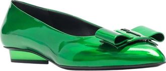 Ferragamo Viva Bow Leather Ballet Flat