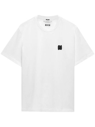 Msgm T-shirt con applicazione - Bianco