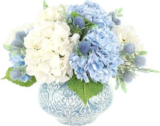 Creative Displays Inc. Handmade Faux Hydrangea Centerpiece In Decorative Vase