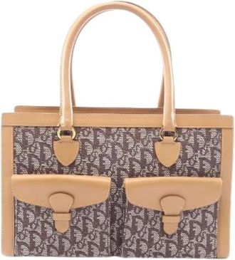 Dior Pre-owned Borsa Tote in Tela e Pelle Trotter - - Pre-owned - Donna - Beige - ONE SIZE