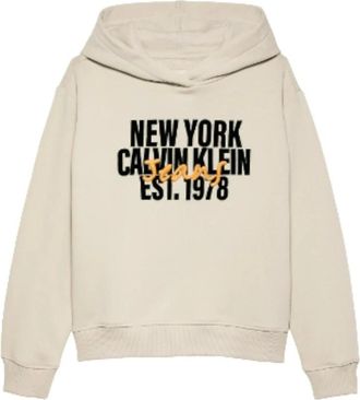 Calvin Klein Kids Sweatshirts, male, Beige, 4 Y, Hooded Sweatshirt