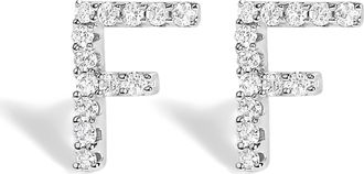 House of Brilliance 10K Gold 1/10 Cttw Diamond Initial A to Z Stud Earring