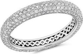Crislu Chamonix Pav&eacute; Eternity Ring in Pure Platinum/Clear Stone at Nordstrom, Size 7
