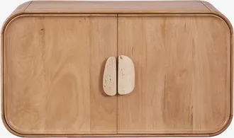 Sklum Conjunto De Mueble De Ba&ntilde;o Suspendido 95x45 Cm En Madera De Mango Y Piedra Natural Kivalina Sklum