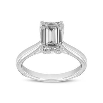 LuvMyJewelry Baroness 14K White Gold Emerald Cut Lab Grown Diamond Engagement Ring - 1.52 ctw at Nordstrom, Size 7.5