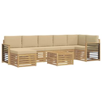vidaXL Conjunto De Sof&aacute;s De Exterior 8 Pcs Y Beige 59 X 59 X 37 Cm Vidaxl