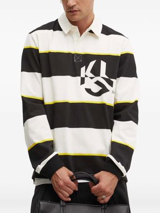 Karl Lagerfeld Gestreept poloshirt - Wit