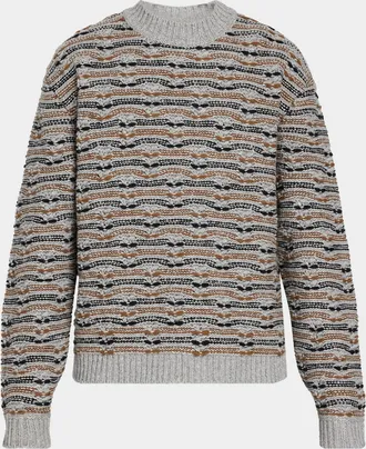 Marni Men & apos;s Wool Wave Cable Knit Crewneck Sweater
