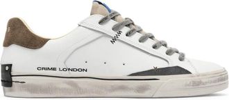 Crime London Deconstructed Sneaker - Heren - Sneakers - Wit - 41 EU - Leer - Schoenen