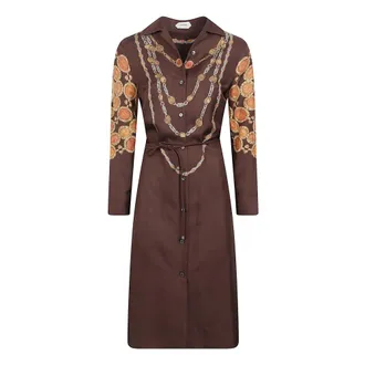 Versace Shirt Dresses, female, Brown, Size: XS Versace Dresses