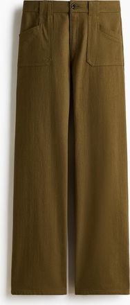 H&M Wide twill trousers - Green