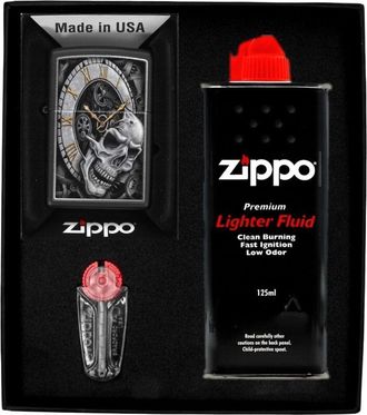 OEM Juego De Regalo De Encendedor Zippo Skull Clock N.&deg; 1