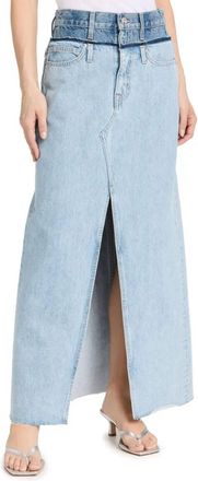 Slvrlake Denim Re-Work Dallas Double Waistband Skirt In Twin Valley