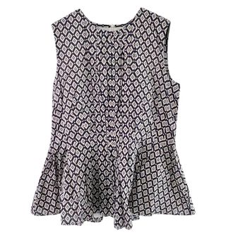 Max Mara Max Mara Pleated Geometric Print Sleeveless Top Size S