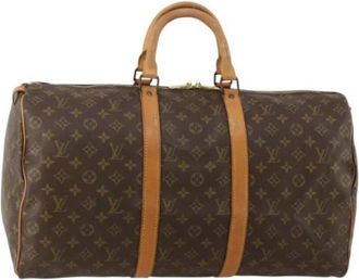 Louis Vuitton Pre-owned Boston Bag - Dames - Vintage Weekendtas - Bruin - ONE Size - Leer - Vintage