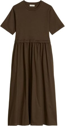 Marc O'Polo Jersey Jurk - Dames - Casual kleedjes - Bruin - XS - Katoen - Kleedjes