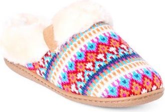 Minnetonka Camp Collar Scuff Slipper in Fun Fairisle at Nordstrom, Size 11