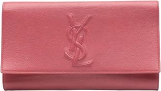 Saint Laurent Pre-owned Clutches, female, Pink, Size: ONE SIZE Pre-owned Leather Clutch