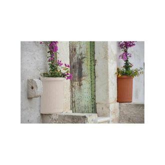 Monacis Vaso in Polimero Monacis Semicerchio Millerighe Bianco cm 55 (41X24X50h)