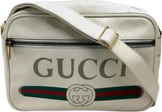 Gucci Pre-owned Leather gucci-bags - Dames - Vintage Schoudertas - Wit - ONE Size - Vintage