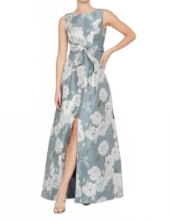 Kay Unger Lilianna Gown In Slate Blue