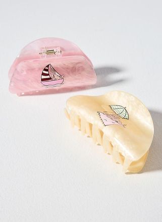 Frasier Sterling Beach Pups Claw Clips, Set of 2