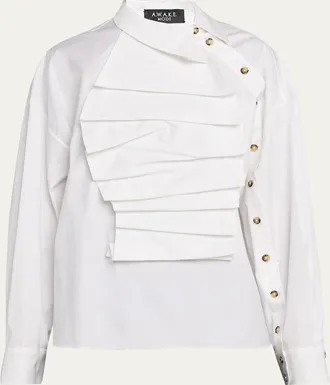 A.W.A.K.E. Long-Sleeve Poplin Bib Top