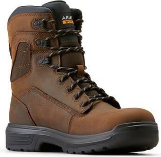 Ariat Turbo 8 Waterproof Work Boot in Rich Brown at Nordstrom Rack, Size 13