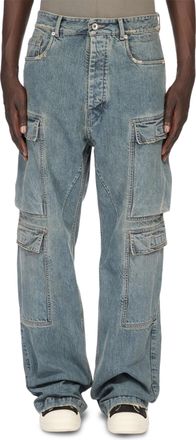 Rick Owens Loose-Fitting Denim Cargo Jeans with Flap Pockets