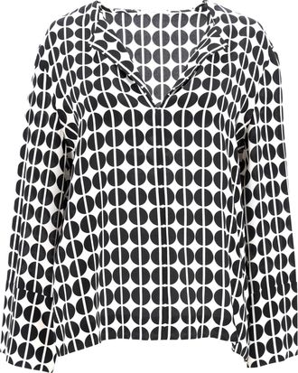 Etro Etro blouse met lange mouwen en stippen in zwart-witte zijde