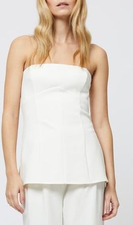 French Connection Azra Strapless Twill Top in Porcelain Cream at Nordstrom Rack, Size 10