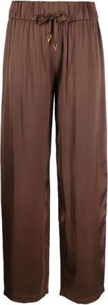 &Aacute;eron Bruine Trekkoord Pyjamabroek - Dames - Straight fit broeken - Bruin - XS - Broeken