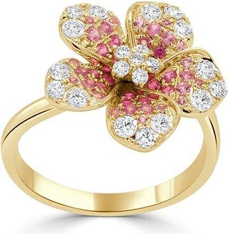 Sabrina Designs 14K 1.06 Ct. Tw. Diamond & Pink Sapphire Cocktail Ring