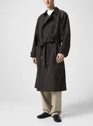 LE17SEPTEMBRE Mens Wrinkled nylon belted trench coat