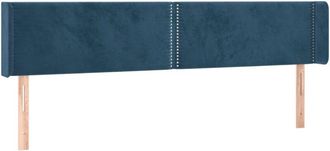 vidaXL Cabecero De Terciopelo Azul Oscuro 163x16x78/88 Cm Vidaxl