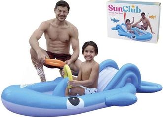 Trade Shop Trade Shop - Parco Giochi Acquatico Gonfiabile Scivolo Piscina Blue Whale 210x130x35cm 57166