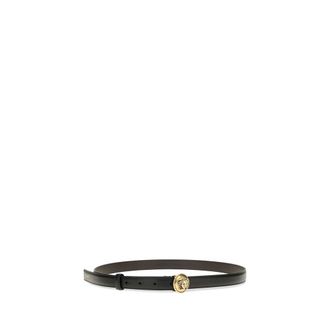 Versace Medusa Buckle Calf Leather Belt - Black