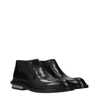 Jil Sander Leather Ankle Boots - Black