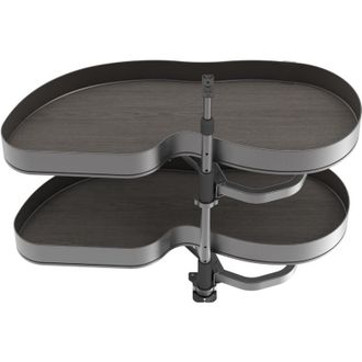 Emuca Emuca Angolare Lake Harmony per mobili da cucina, Sinistra, Altezza regolabile, Acciaio e legno, Grigio antracite