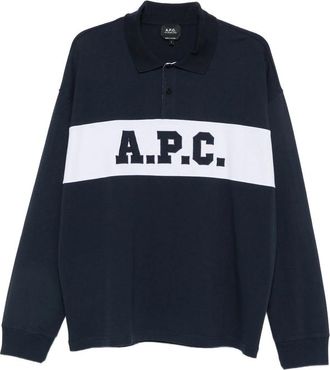 A.P.C. A. p.c. Logo-print Long-sleeve Polo Shirt