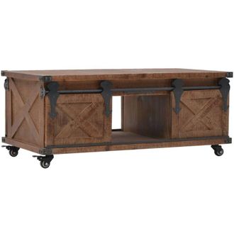 vidaXL vidaXL Tavolino da Salotto in Legno di Abete 91x51x38cm Marrone