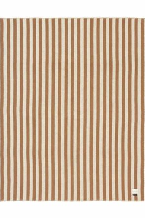 Blacksaw Stills Heirloom Blanket In Brown/ivory Stripe