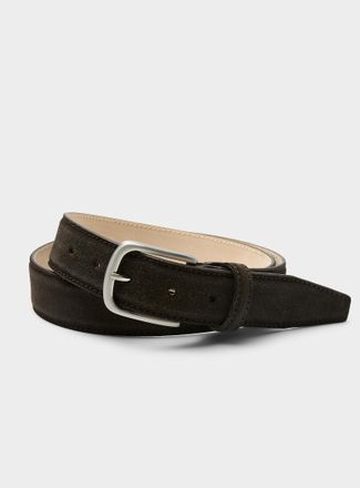 Profuomo Mens Espresso suede belt