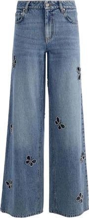 Alice & Olivia Amazing Embellished Jean - Dames - Loose Fit Jeans - Blauw - W26 - Katoen - Jeans