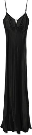 Twin-Set Abito lungo in raso - Nero