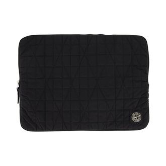 Stone Island Tassen, Heren, Zwart, ONE Size, Nylon, Quilted Nylon Metal Laptop Case