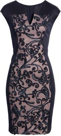 Connected Soutache Panel Dress in Navy/mauve at Nordstrom Rack, Size 12