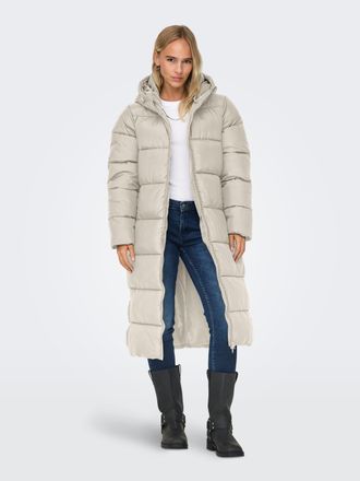 Only Steppmantel ONLY ONLMONTANA LONG PUFFER JACKET NOOS OTW, Damen, Gr. M, silber lining, Steppware, Obermaterial: 100% Polyester, unifarben, regular fit 
